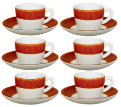 Cello Oplaware Solitaire Ruby Cup and Saucer Set, 130 ml, 12 Pcs