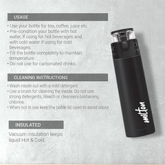 Atlantis 600 Thermosteel Water Bottle,24 Hr Hot and Cold I Leak Proof Lid, ISI Certified I Vacuum Insulated I for Office, Gym, School