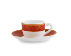 Cello Oplaware Solitaire Ruby Cup and Saucer Set, 130 ml, 12 Pcs