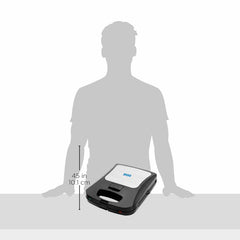 BOSS Jumbo XL, Large size 2-in-1 sandwich maker, 1300W, 0-180° flat bed, Detachable plates for toast & grill