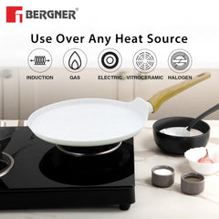 Naturally Forged Aluminum 28cm Pancake Pan / Dosa Tawa - Induction Bottom