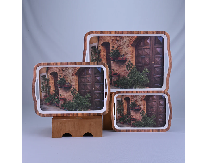 Servewell-3 pc Tray Set Sturdy - Doorway