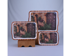Servewell-3 pc Tray Set Sturdy - Doorway