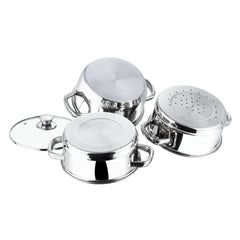 Vinod Stainless Steel 3 Tier Steamer Set (Induction Friendly)