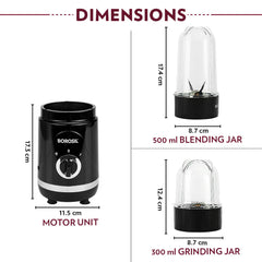 Borosil Nutrifresh NB04 3-in-1 Blender, Grinder & Mincer
