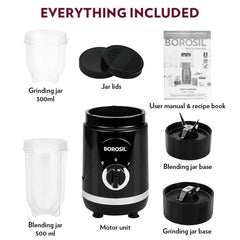 Borosil Nutrifresh NB04 3-in-1 Blender, Grinder & Mincer