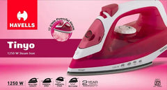 Havells ABS Tinyo 1250 Watt Steam Iron Press With Powerfull Steam Spay | Horizontal Steaming | Self Clean | 200Ml Tank Capacity | 2 Years Warranty (Pink), 1250 Watts